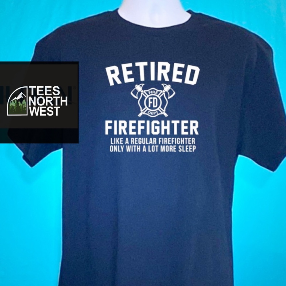 NEW Retired Firefighter TSHIRT Tee t-shirt Black